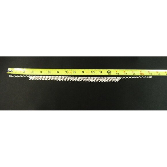 Coro Vintage Necklace Silvertone Choker Statement 15in Fringe Pattern - Picture 9 of 10